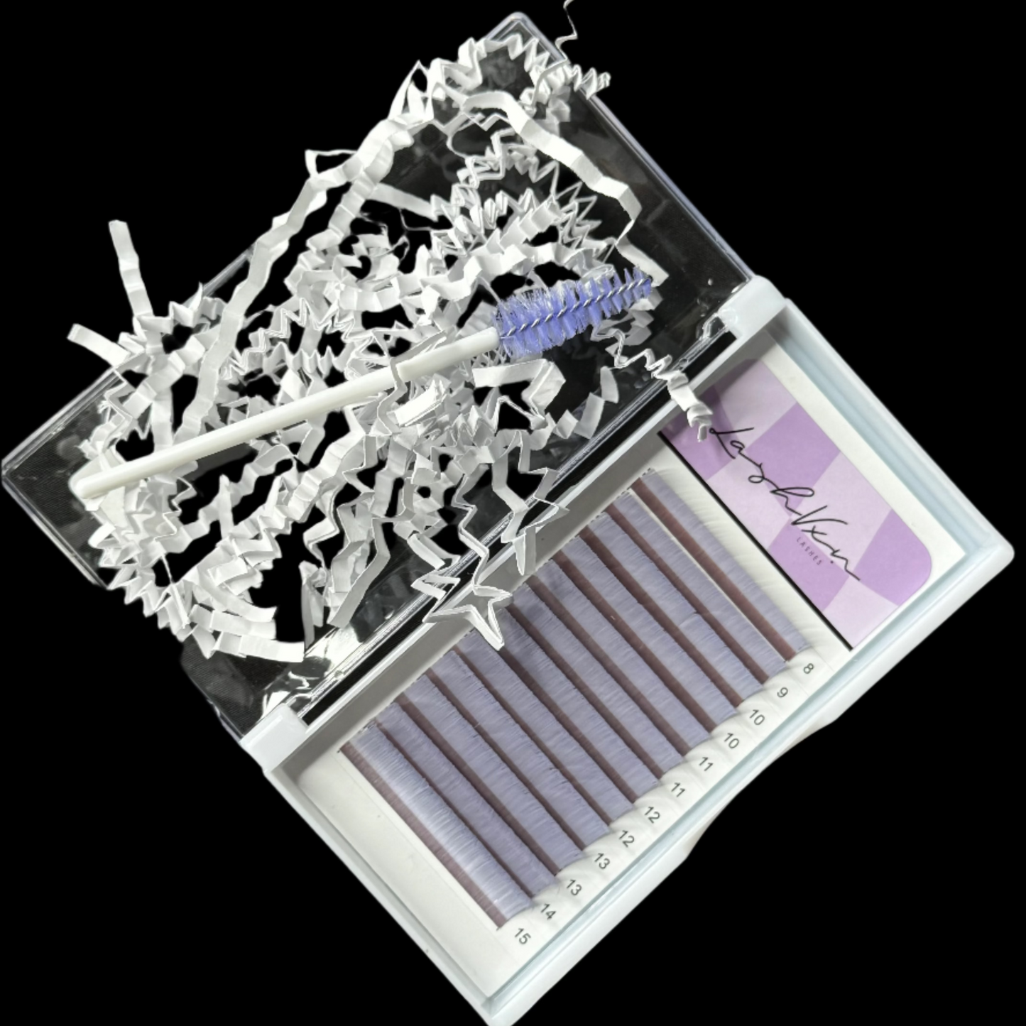 Tray of Professional Colored Flat Lash extensions.