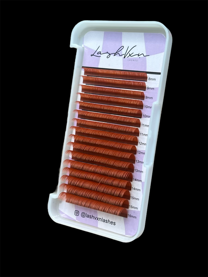 Tray of Professional Colored Lash extensions.